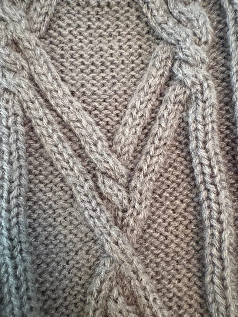 Source Unknown Gray Knit Cable Leg Warmers with Lace Flower Trim
